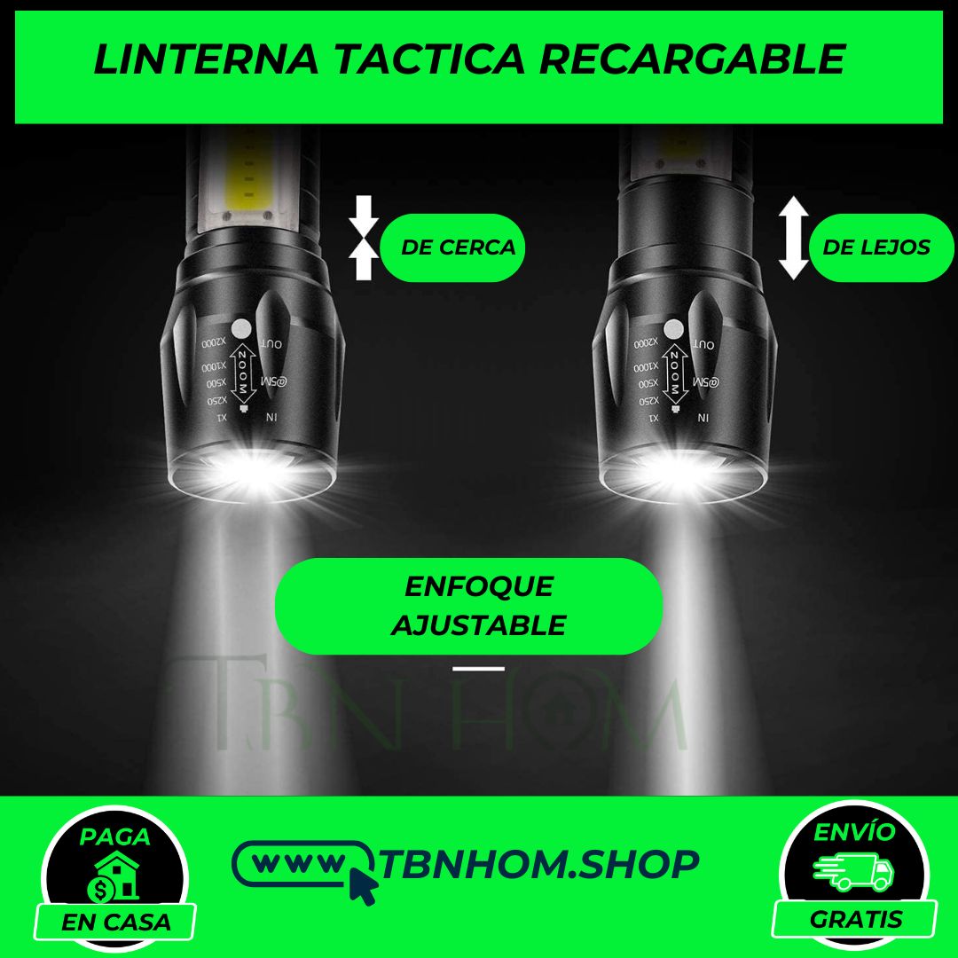 LINTERNA PRO-TACTICA RECARGABLE