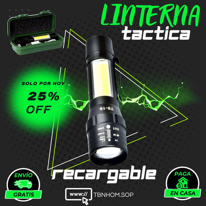 LINTERNA PRO-TACTICA RECARGABLE